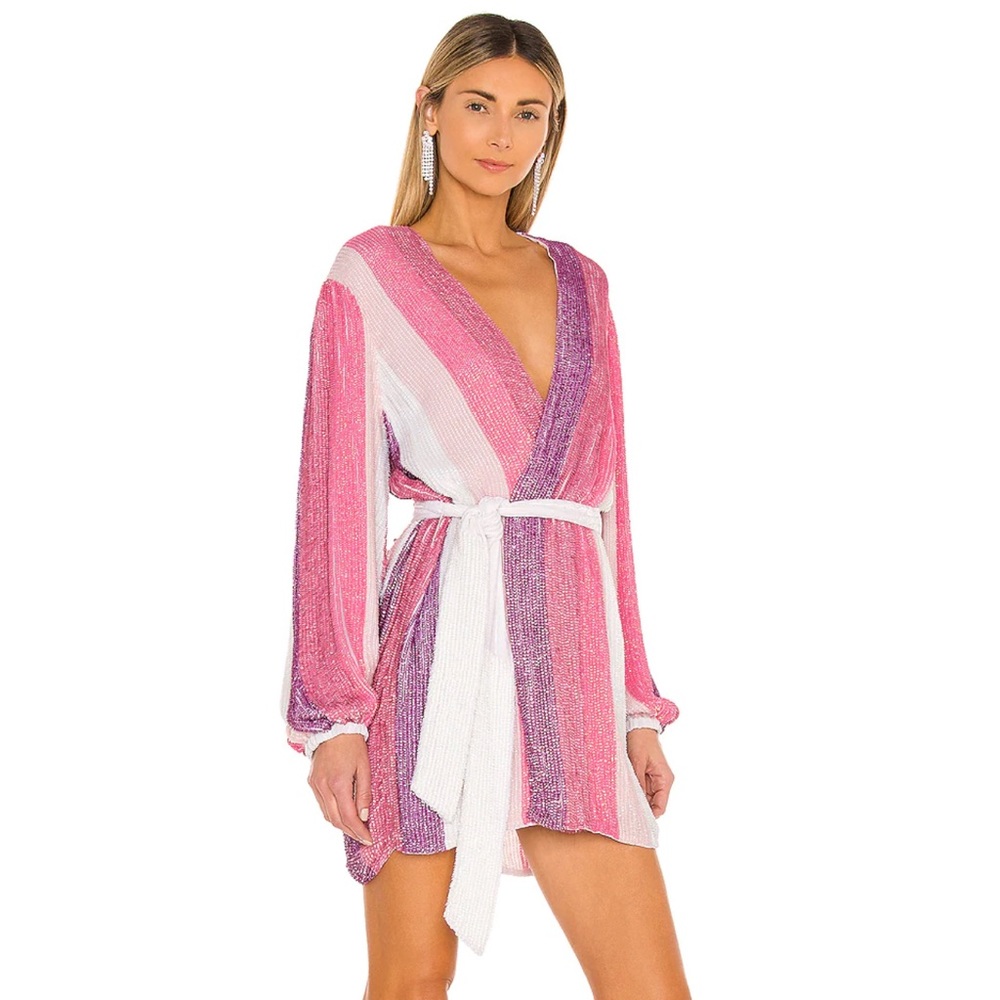 retrofete Gabrielle Dress in Multi Pink Stripe